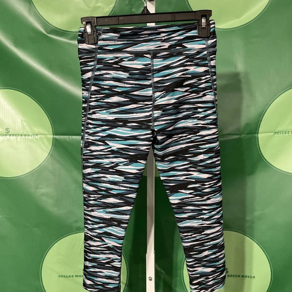 UNDER ARMOUR Women's compression HEATGEAR leggings in MULTI ABSTRACT sz S - VGUC - Picture 12 of 14